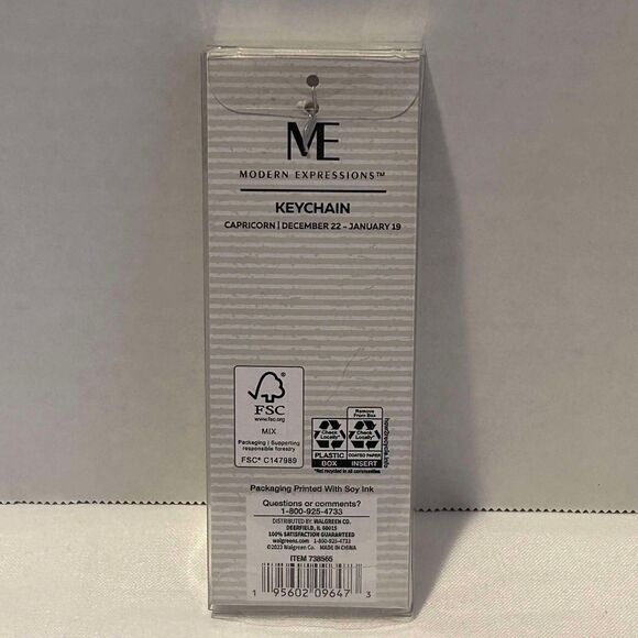 Modern Expressions Keychain "Capricorn" Aqua & Gold 1 Count Metal 738565 Zodiac - Picture 4 of 4